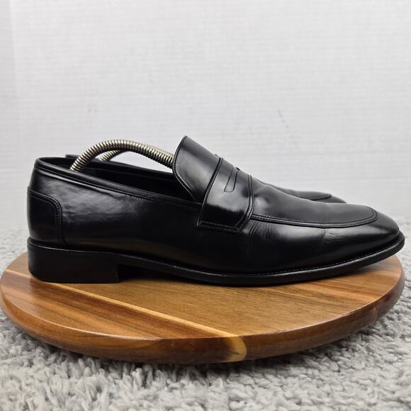 VTG Salvatore Ferragamo Mens 8.5EE Black Leather Casual Office Penny Loafer main image 10